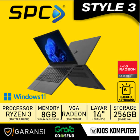 SPC STYLE 3 RYZEN 3 3200U 8GB 256GB 14INCH FHD IPS