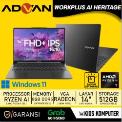 ADVAN WORKPLUS AI HERITAGE AMD RYZEN 7 255 8GB RAM 512GB RADEON 780M 14INCH RS(2THN) NO BAG RU SU