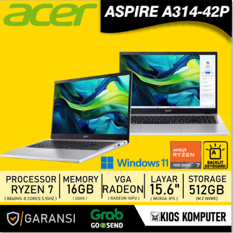 ACER ASPIRE LITE 15 (AL15-61P-R572) AMD RYZEN 7-8840HS 16GB DDR5 512GB NVME 15.6" IPS