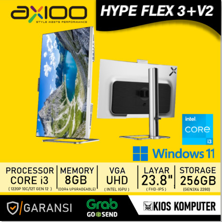 AXIOO HYPE FLEX 3+ V2 INTEL CORE I3 1220P 8GB DDR4 256GB 23.8 INCH FHD IPS