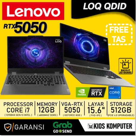 Lenovo LOQ i7-13700HX RTX5050 512GB SSD 15.6"FHD IPS 100%sRGB 144Hz Win11 OHS