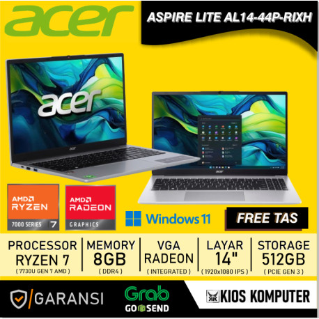 ACER ASPIRE LITE (AL14-44P-RIXH) RYZEN 7 7730U 8GB 512GB SSD 14INCH IPS W11 OHS RS(2THN)