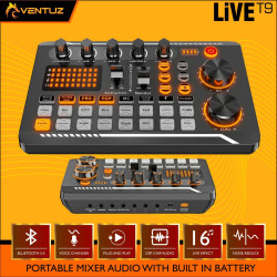 VENTUZ LIVE T9 PROFESIONAL LIVE USB SOUNDCARD MIXER AUDIO BROADCAST BUILD IN BATTERY