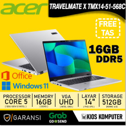 ACER TRAVELMATE X TMX14-51-568C CORE 5 120U 16GB RAM 512GB 14INCH IPS W11 OHS