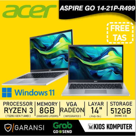 ACER ASPIRE GO 14 -21P- R499 RYZEN 3 -7320U 8GB LPDDR5 512GB PCIe NVME AMD RADEON 14INCH WUXGA