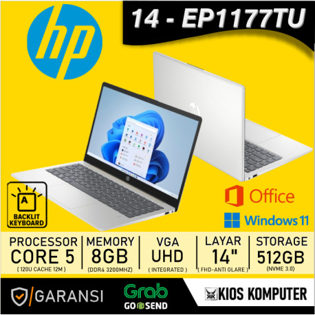 HP 14-EP1177TU CORE 5 120U 8GB 512GB 14INCH FHD W11 OHS24 DT (1THN) i5