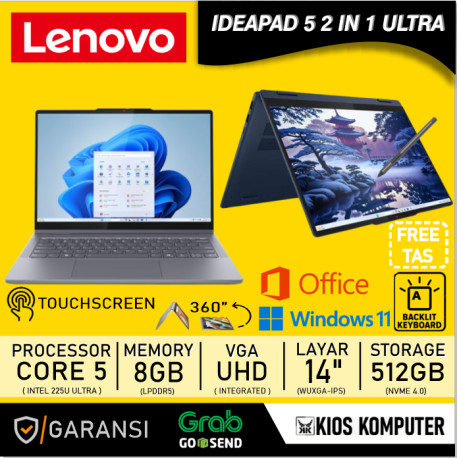 LENOVO IDEAPAD 5 2 IN 1 14 TOUCSREEN INTEL CORE ULTRA 5 225U 8GB 512GB W11 14INCH FHD IPS