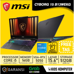 MSI CYBORG 15 B13WEKG INTEL CORE I5 13420H 16GB DDR5 512GB GEN 4 RTX 5050 8GB 15.6INCH 144HZ W11 OHS BP, RS