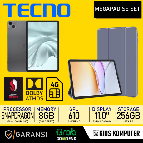 TECNO MEGAPAD SE SET 8GB/256GB QUALCOMM SNAPDRAGON 685 8000mAh HYBRID SIM CARD 11" EYE CARE FHD IPS TECNO AI DOLBY ATMOS
