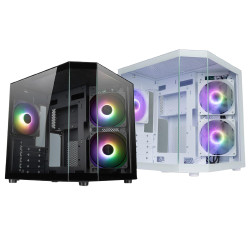 TECWARE VX TRINITY M2 TRIPLE TEMPERED GLASS MATX CASING 3X ARGB FANS BLACK OR WHITE