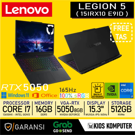 LENOVO LEGION 5 15IRX10 E9ID i7-13650HX 16GB 512GB RTX 5050 8GB 15.3 INCH WUXGA 165Hz 100%sRGB W11+OH24