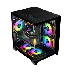 CASING / CASE PC ARMAGGEDDON AQUARON WIBO BLACK M-ATX WITH FRONT PANEL TEMPERED GLASS