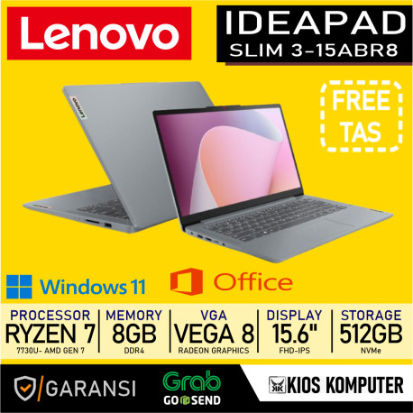 LENOVO IDEAPAD SLIM 3-15ABR8 AMD RYZEN 7 7730U 8GB DDR4 512GB 15.6" FHD IPS
