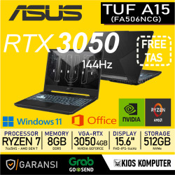 ASUS TUF A15 FA506NCG RYZEN 7 7445HS RTX3050 8GB 512SSD W11 OHS 15.6 INCH FHD-144Hz