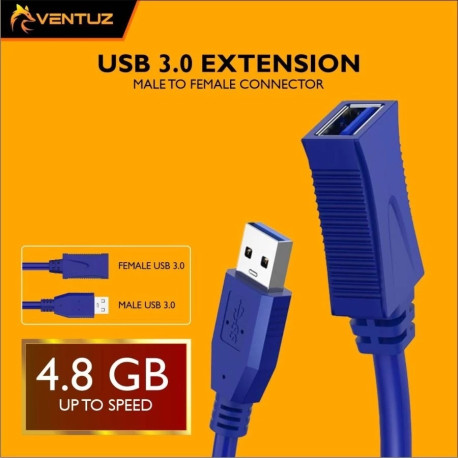VENTUZ CONVERTER USB 3.0 EXTENSION MALE TO FEMALE 3M CONNECTOR