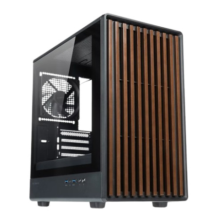 TECWARE TIMBER M TG HIGH AIRFLOW MATX CASE WITH 4 FANS - BLACK