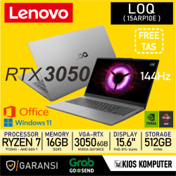 LENOVO LOQ 15ARP10E 83S000D1ID RYZEN 7 170 16GB DDR5 512GB SSD NVME RTX 3050 6GB 15.6" 144Hz W11 OHS
