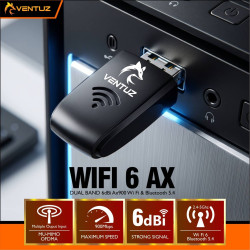 VENTUZ WIFI6 AX USB WIRELESS ADAPTER + BLUETOOTH 5.4 DUAL BAND