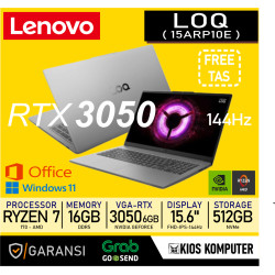 LENOVO LOQ 15ARP10E 83S000D1ID RYZEN 7 170 16GB DDR5 512GB SSD NVME RTX 3050 6GB 15.6" 144Hz W11 OHS