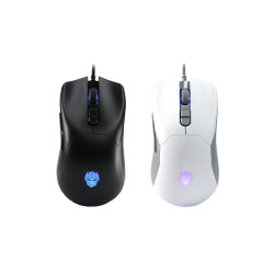 REXUS GAMING XIERRA 7D G23 WIRED MOUSE GAMING RGB LIGHTWEIGHT BLACK & WHITE