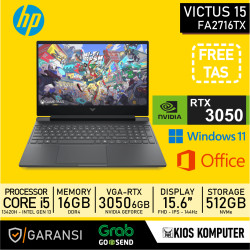 HP VICTUS 15 FA2716TX CORE i5-13420H 16GB DDR4 512GB NVMe RTX 3050 6GB 15.6" FHD IPS 144Hz W11 OHS
