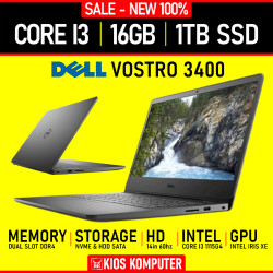 Dell Vostro 14 3400 (P132G) Core i3 1115G4 8GB 256+1TB SSD Nvme 14in FHD