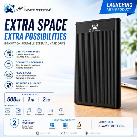 HDD EXTERNAL PORTABLE INNOVATION ART 2TB USB 3.0