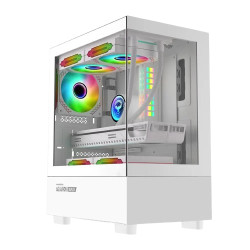 ARMAGGEDDON AQUARON DUPLEX WHITE M-ATX NON FAN + PSU OVERLOCK PRO 200W
