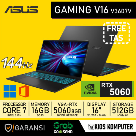 ASUS GAMING V16 V3607V CORE 7-240H 16GB DDR5 512GB NVMe RTX 5060-8GB 16" WUXGA 144Hz W11+OH24
