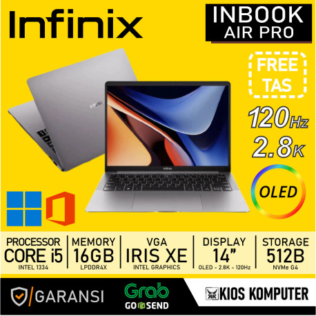 LAPTOP INFINIX INBOOK AIR PRO+ OLED I5 1334 16GB 512GB W11 14.0 2.8K 120HZ