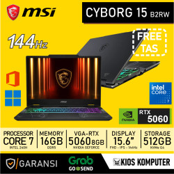 MSI CYBORG 15 9S7-15Q342-050 CORE 7-240H 16GB DDR5 512GB NVMe RTX5060 8GB 15.6" FHD IPS 144Hz W11 OHS
