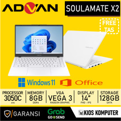 ADVAN SOULMATE X2 AMD ATHLON 3050C 8GB DDR4 128GB SSD SATA 14 INCH W11