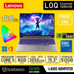 LENOVO LOQ ESSENTIAL 15IRH11E CORE 5-205H 8GB DDR5 512GB NVMe RTX 3050-4GB 15.3" WUXGA IPS 165Hz W11+OH