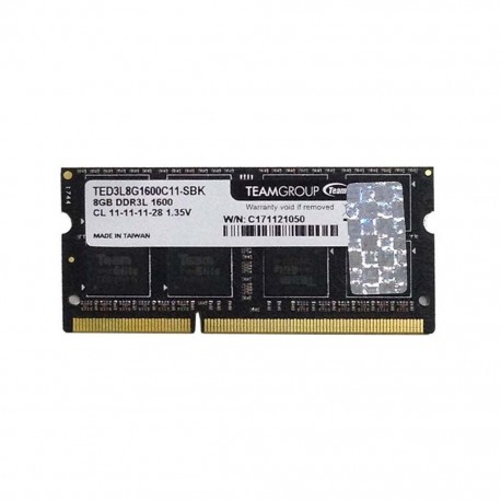 RAM LAPTOP TEAM ELITE 8GB 1600MHZ DDR3L SODIM L