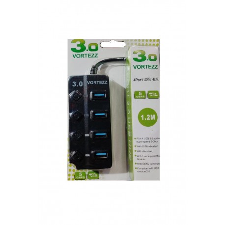 USB HUB 3.0 4 PORT VORTEZZ