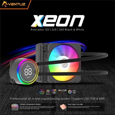 VENTUZ XEON CHROMA TEMP 1700 ARGB 120 BLACK